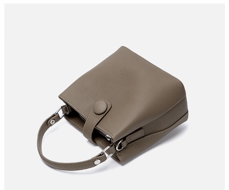 ESUNARTY Genuine Leather Bucket Bag Women 2026 New Handbag Boutique High-End Shoulder Crossbody Bag Birthday Gift for Women 25