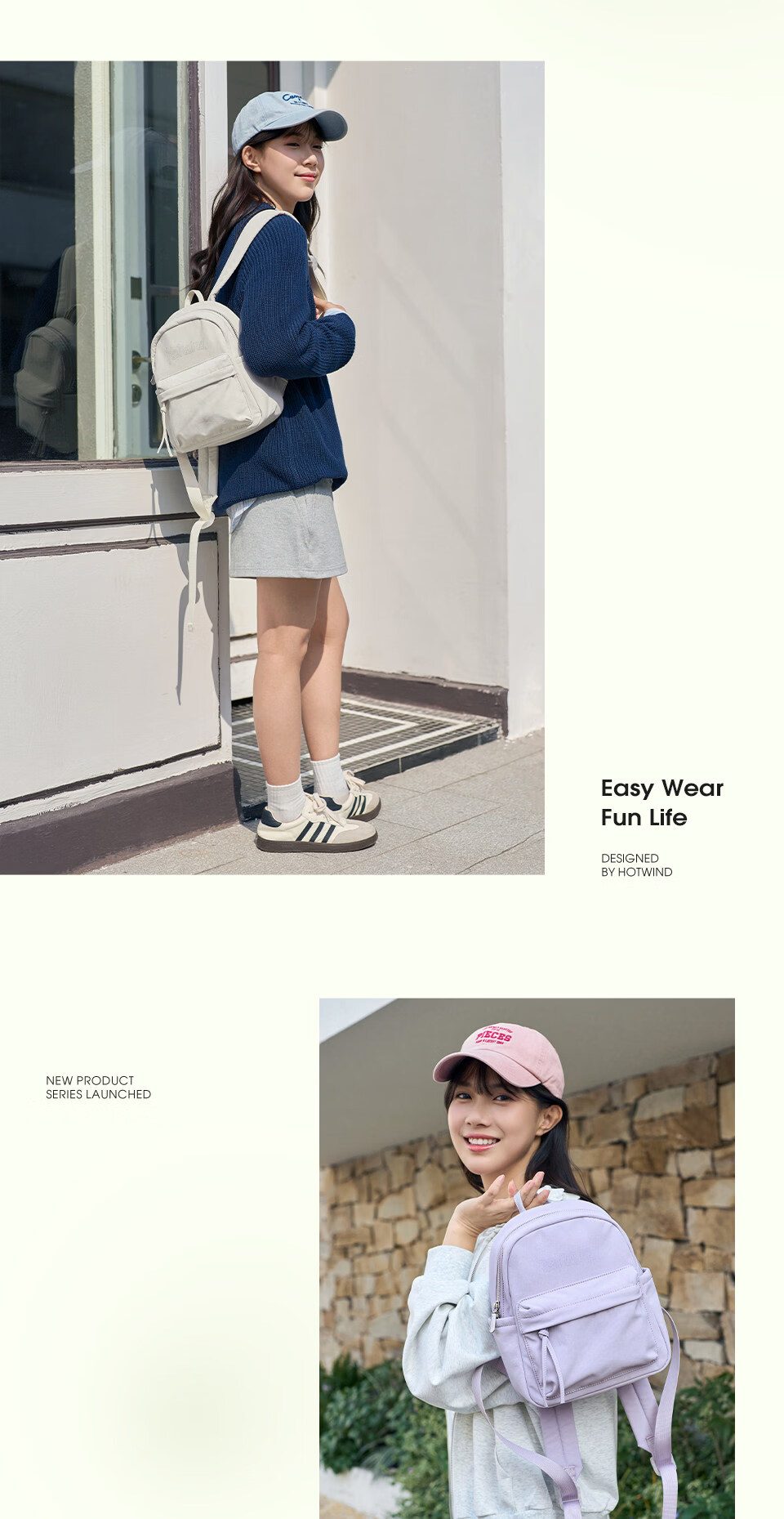 Hotwind New Dual-Shoulder Backpack Lightweight Travel Business Casual Luxury Backpack for Women High School Students 14