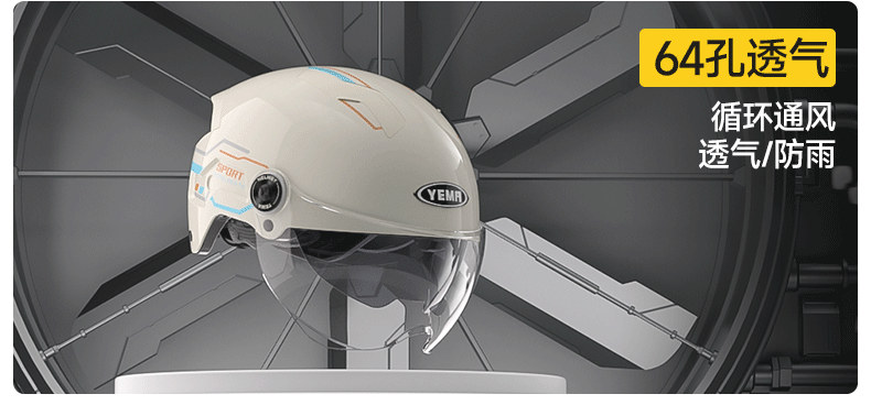 YEMA 3C Certified New National Standard Electric Vehicle Helmet Women Summer Sun Protection Dual Lens Motorcycle Half Helmet Men Summer Riding Electric Scooter Safety Helmet 371S Ceramic White with Tr 4
