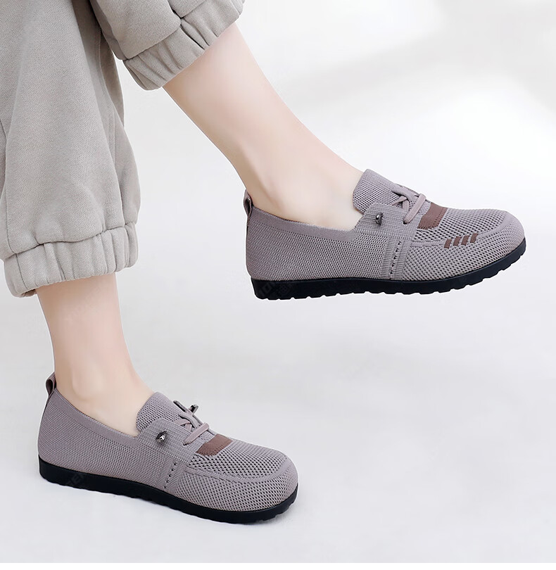 Yidisen Lightweight Comfortable Casual Women's German Training Shoes Old Beijing Cloth Shoes Soft Sole Non-Slip Mom Shoes Brown Size 36 21