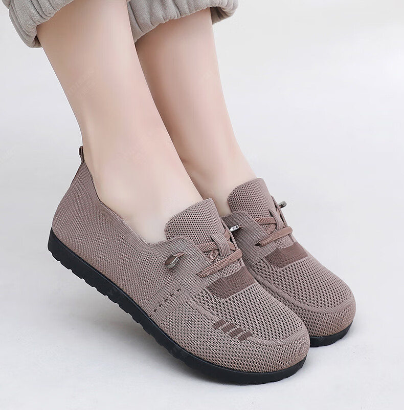 Yidisen Lightweight Comfortable Casual Women's German Training Shoes Old Beijing Cloth Shoes Soft Sole Non-Slip Mom Shoes Brown Size 36 17