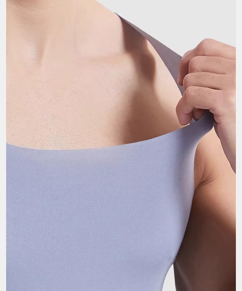 ROMON Modal Men's Vest Summer Thin Ice Silk Seamless Sports Base Vest Gray 3XL 9