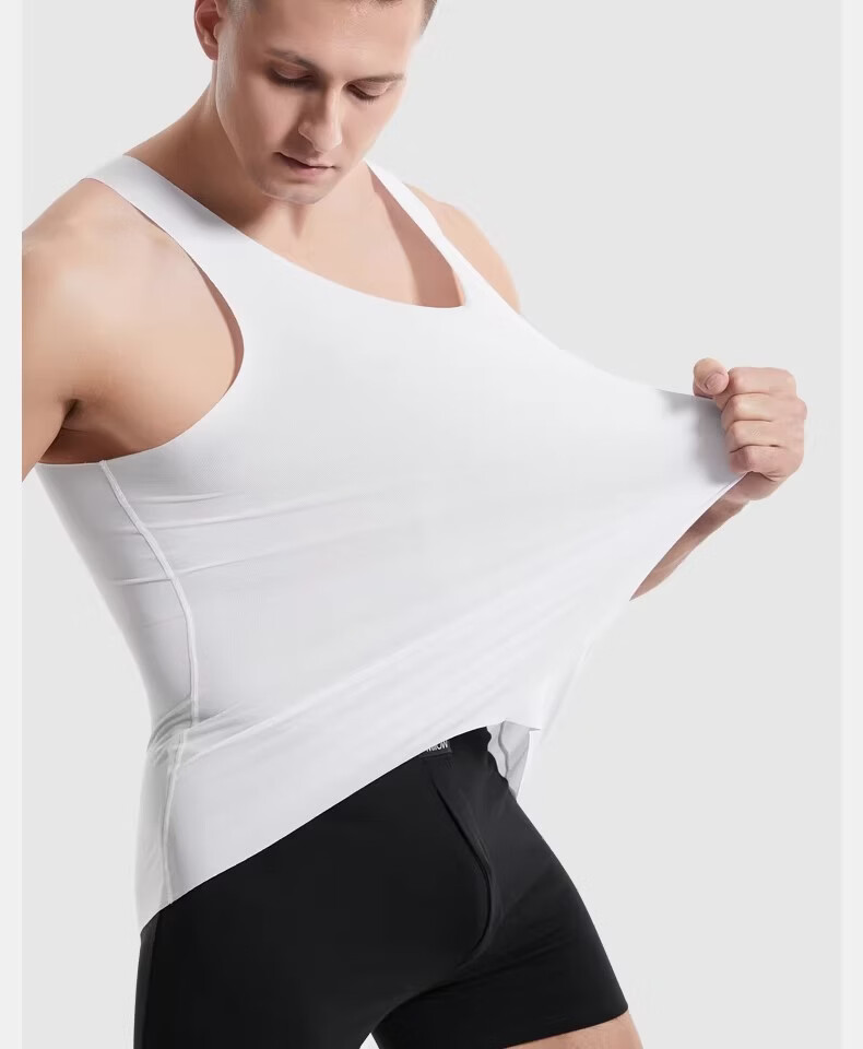 ROMON Modal Men's Vest Summer Thin Ice Silk Seamless Sports Base Vest Gray 3XL 7
