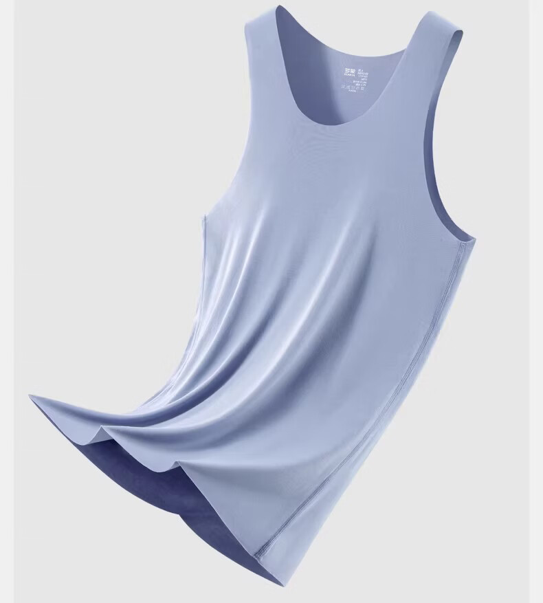 ROMON Modal Men's Vest Summer Thin Ice Silk Seamless Sports Base Vest Gray 3XL 11