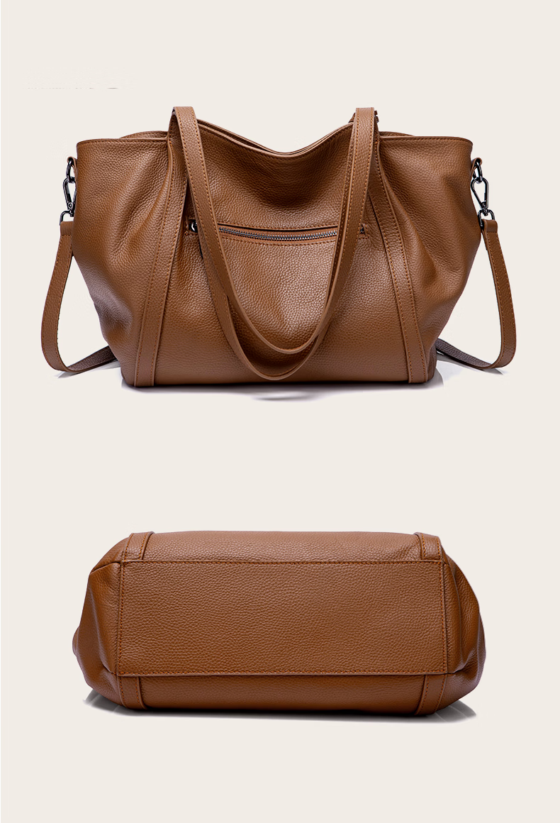 AudiJia Genuine Leather Tote Bag for Women 2026 New Handbag Commuter Shoulder Bag Crossbody Mom Bag Birthday Gift 17