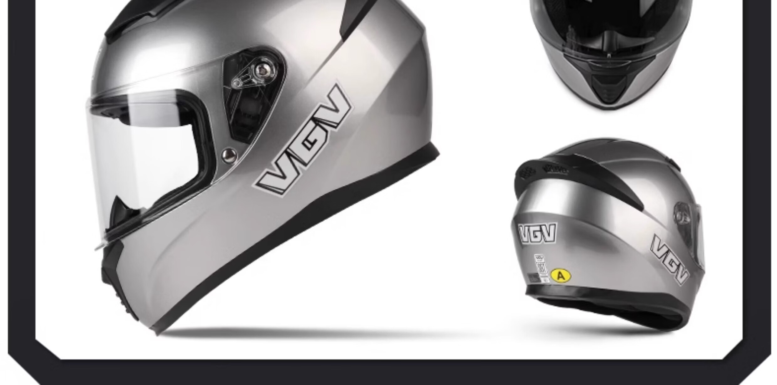 VGV Motorcycle Helmet 3C Certified Four-Season Warm Single Visor Full Face Electric Vehicle Helmet Titanium Silver Gray M 23