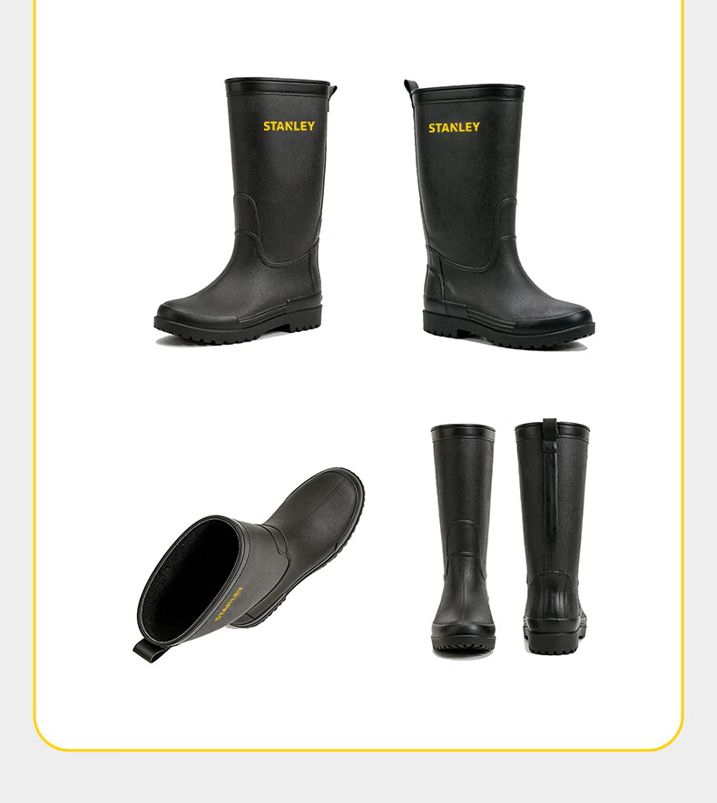 STANLEY Men's High-Cut Rain Boots Non-Slip Wear-Resistant Waterproof Lightweight Comfortable Breathable Fashion High-Cut Rain Boots Size 40 11