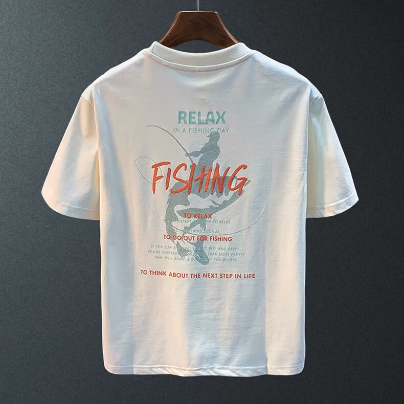 T-shirt American Loose Short-sleeved Men's Heavy Trend Printing 2026 Summer Top T-shirt Casual Half-sleeved Clothes_viptrois.com