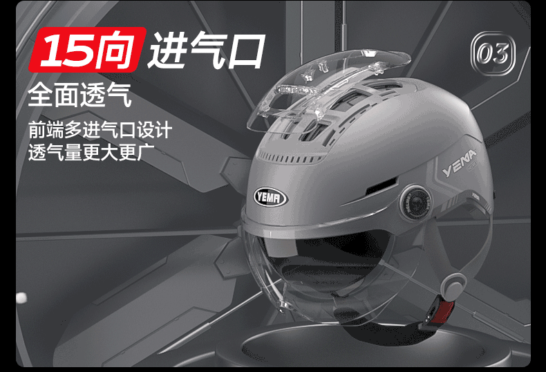 YEMA 3C Certified Electric Motorcycle Helmet Unisex Summer Sun Protection Breathable Skylight Half Helmet Four Seasons Dual Lens Electric Scooter Safety Helmet 370S Khaki White 7