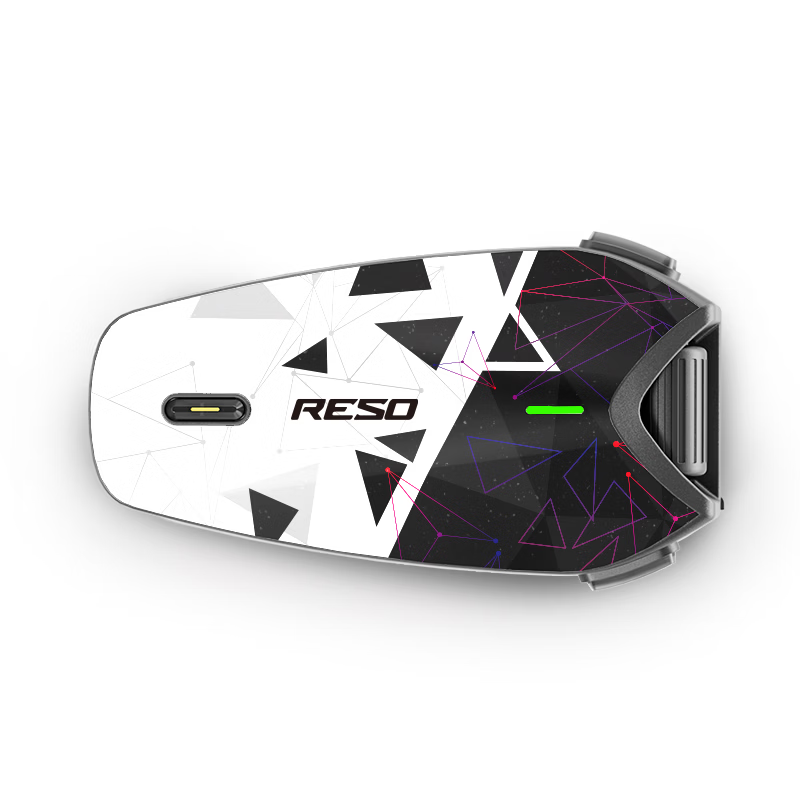 RESORESO Motorcycle Helmet Bluetooth Headset Full-Coverage Protective Sticker Black and White Ink Design 3