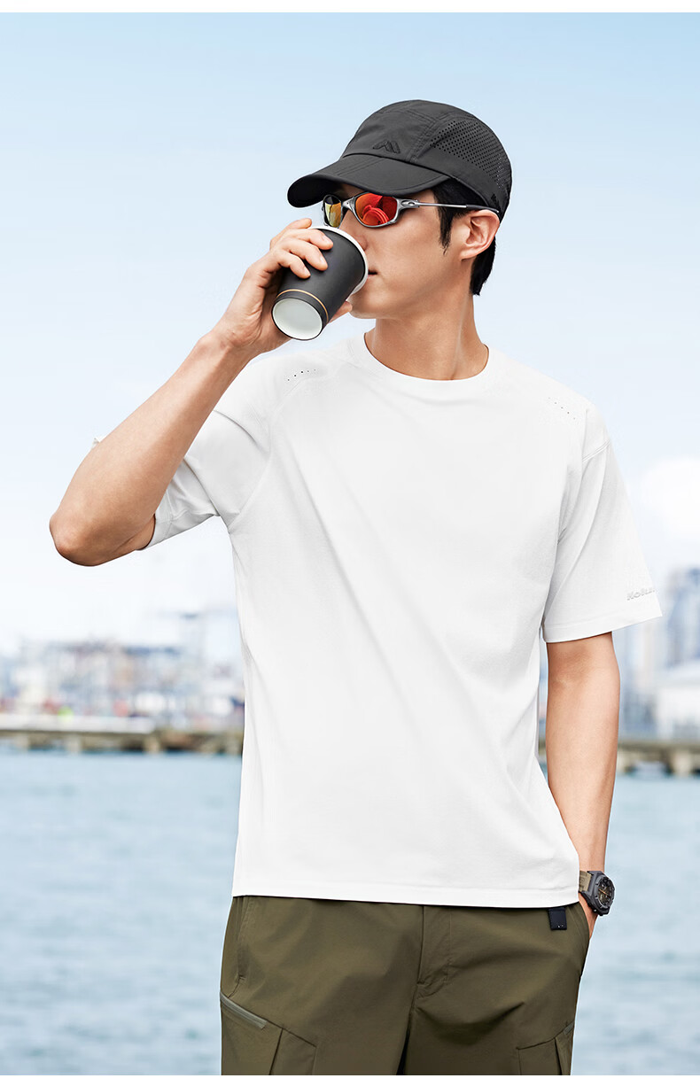 Kolumb Short Sleeve T-Shirt Summer Moisture-Wicking Quick-Dry Cloud-Feel Sorona Sun Protection Outdoor Half Sleeve Stardust Blue L(175) 19