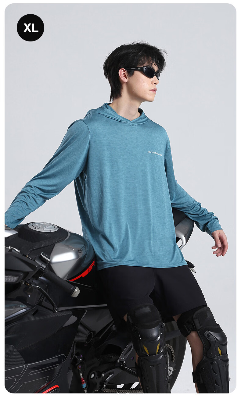 SOHO LAB Motorcycle Summer Riding Jacket, Quick-Dry Outdoor Cool-Feeling Lightweight Breathable Top, Jiangsu City League Long Sleeve 11
