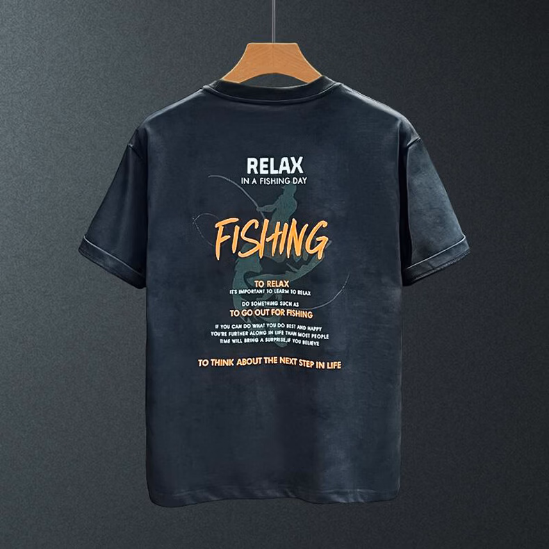T-shirt American Loose Short-sleeved Men's Heavy Trend Printing 2026 Summer Top T-shirt Casual Half-sleeved Clothes_viptrois.com
