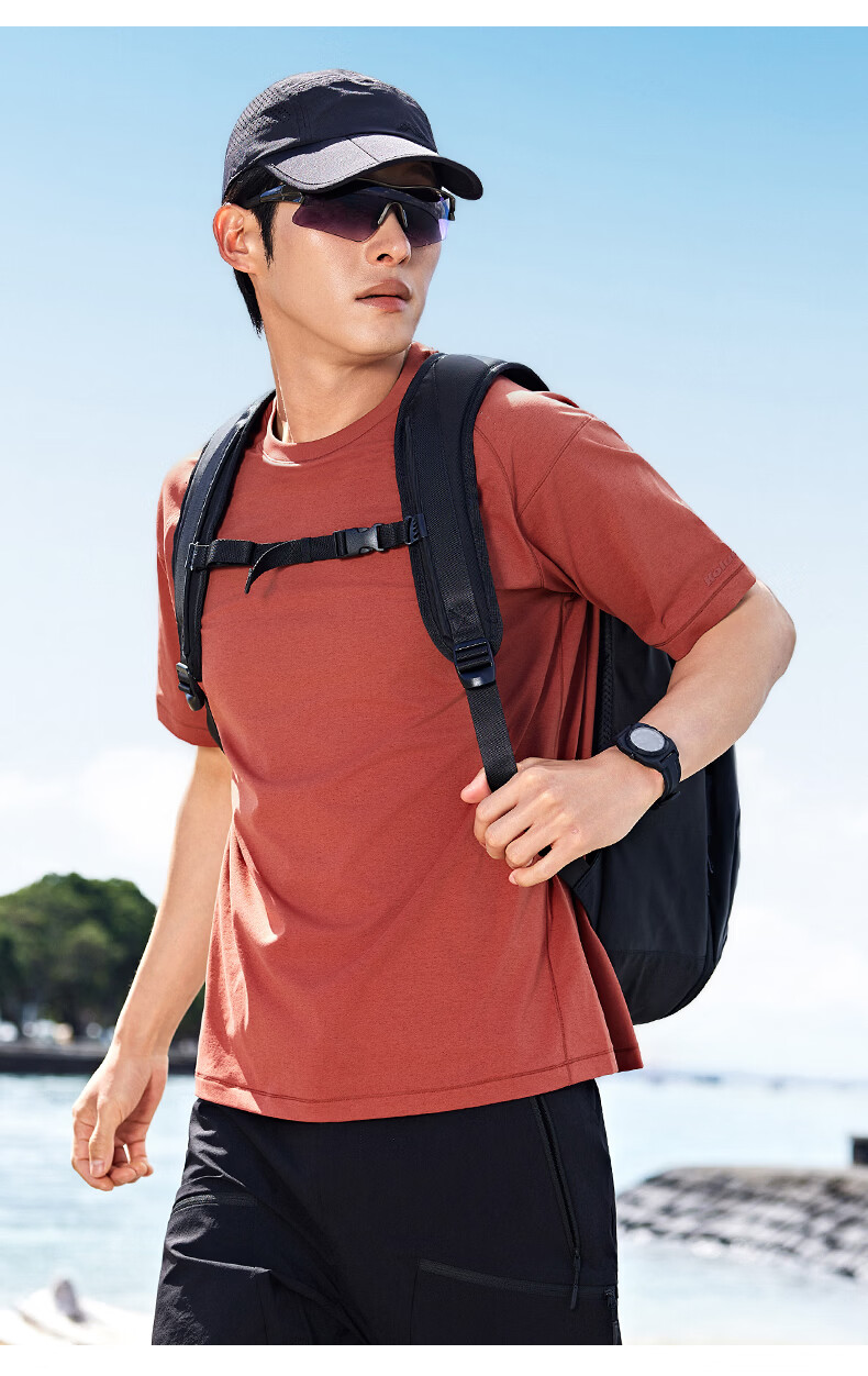 Kolumb Short Sleeve T-Shirt Summer Moisture-Wicking Quick-Dry Cloud-Feel Sorona Sun Protection Outdoor Half Sleeve Stardust Blue L(175) 18