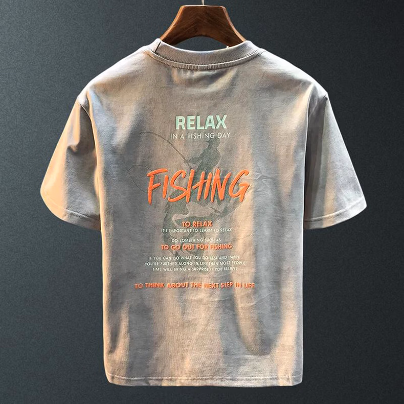 T-shirt American Loose Short-sleeved Men's Heavy Trend Printing 2026 Summer Top T-shirt Casual Half-sleeved Clothes_viptrois.com