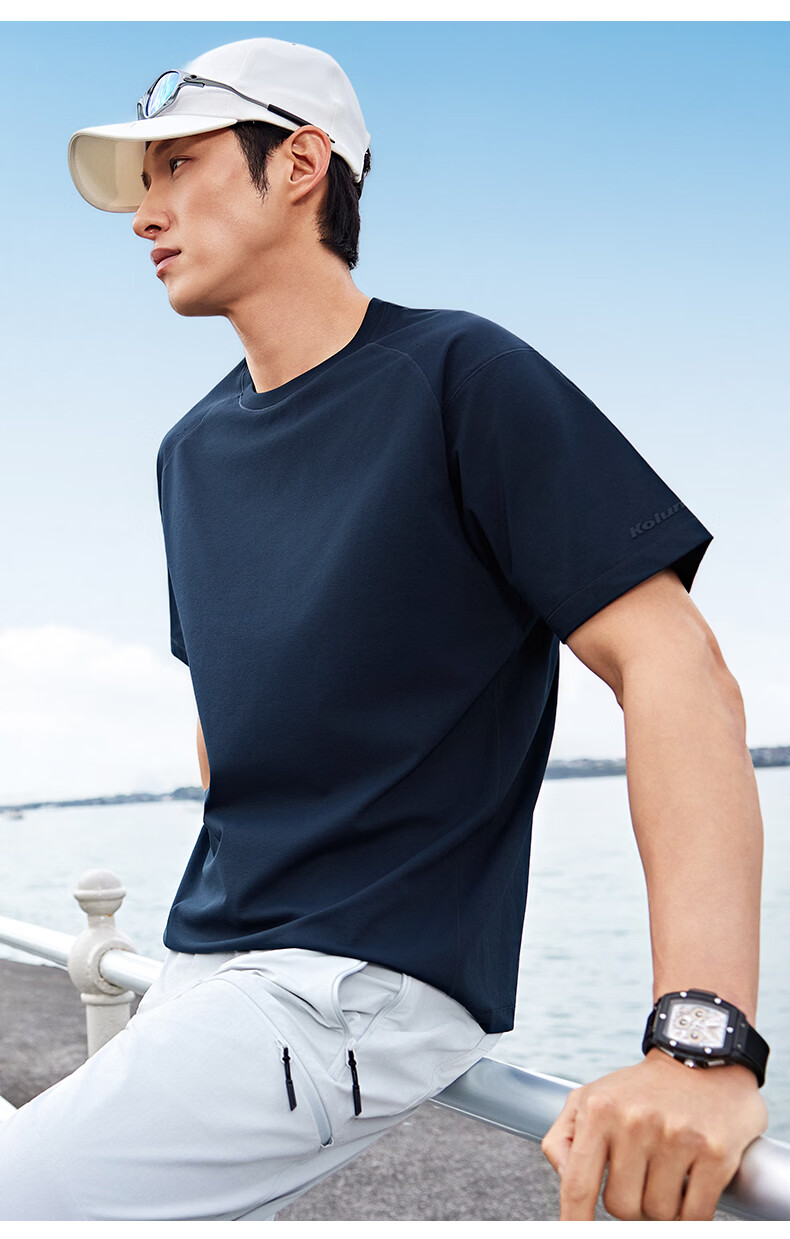 Kolumb Short Sleeve T-Shirt Summer Moisture-Wicking Quick-Dry Cloud-Feel Sorona Sun Protection Outdoor Half Sleeve Stardust Blue L(175) 17