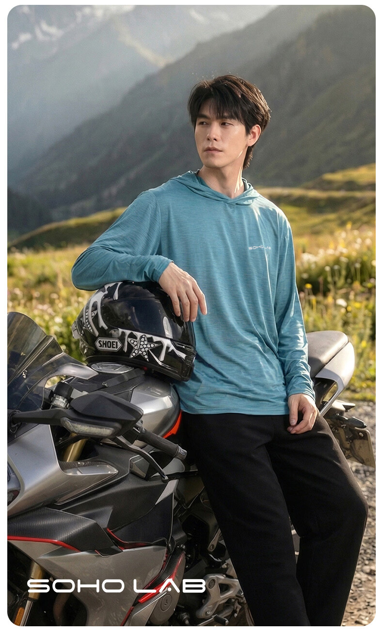 SOHO LAB Motorcycle Summer Riding Jacket, Quick-Dry Outdoor Cool-Feeling Lightweight Breathable Top, Jiangsu City League Long Sleeve 6