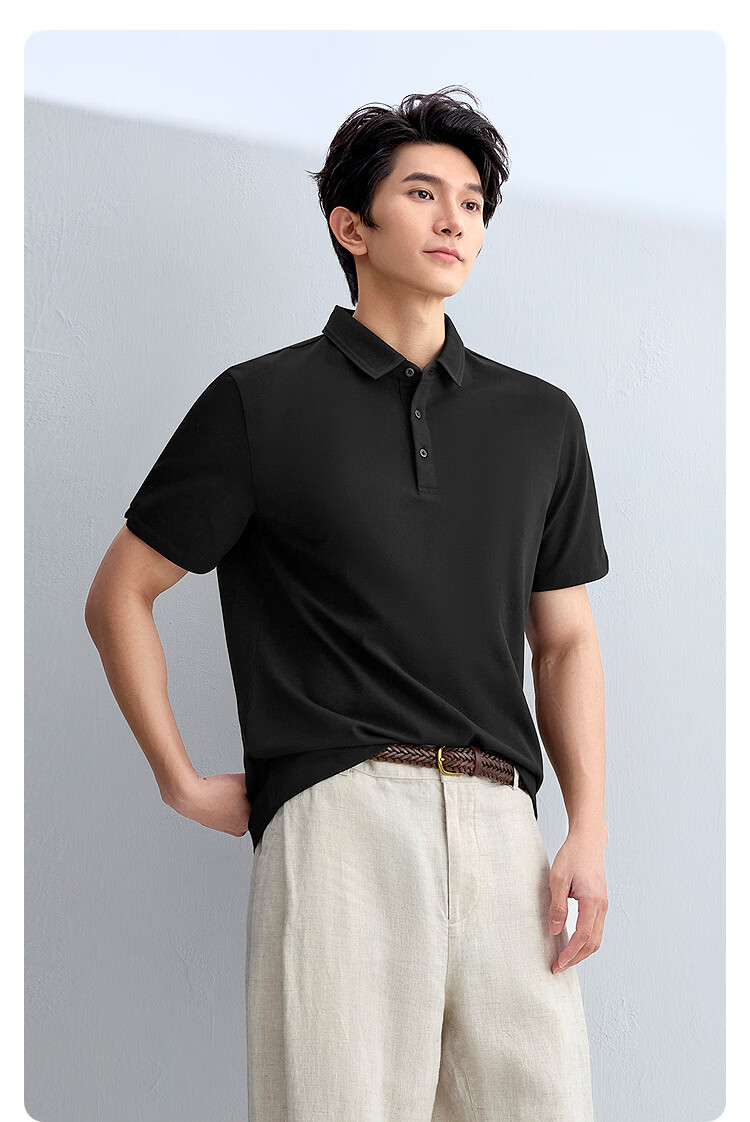 HLA Hailan Home Men's Polo Shirt 26 Light Business Soft Pique Cool Short Sleeve Summer 14