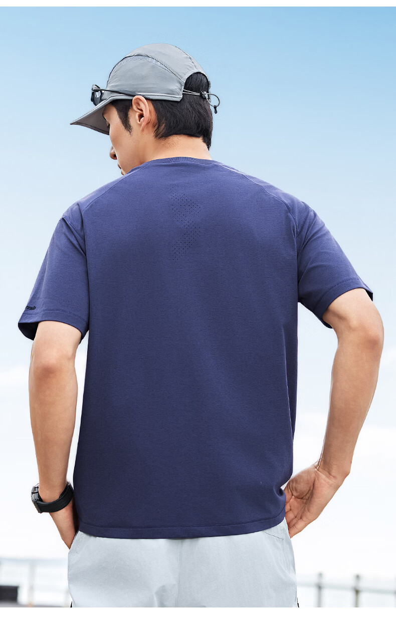 Kolumb Short Sleeve T-Shirt Summer Moisture-Wicking Quick-Dry Cloud-Feel Sorona Sun Protection Outdoor Half Sleeve Stardust Blue L(175) 14