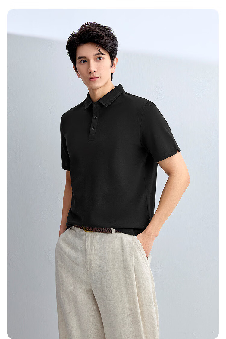 HLA Hailan Home Men's Polo Shirt 26 Light Business Soft Pique Cool Short Sleeve Summer 13