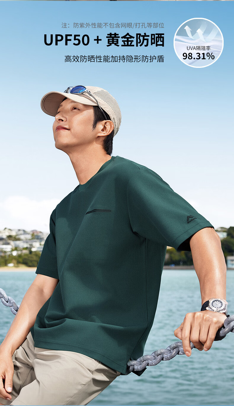 Kolumb Outdoor T-Shirt Moisture-Wicking Sun Protection Quick-Dry Loose Fit Running Fitness Short Sleeve Danxia Red M 6
