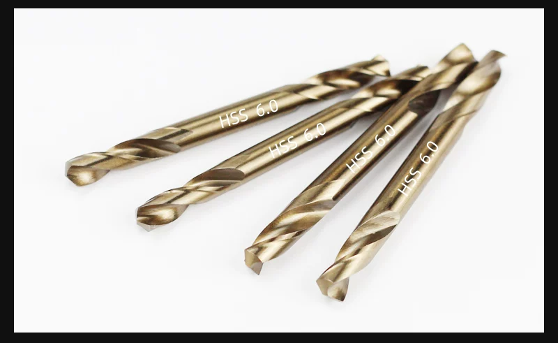 DAIEN Double-Head Twist Drill Bit Stainless Steel High-Speed Metal Drilling and Reaming Double-Edged Drill Set 5.2mm*10 13