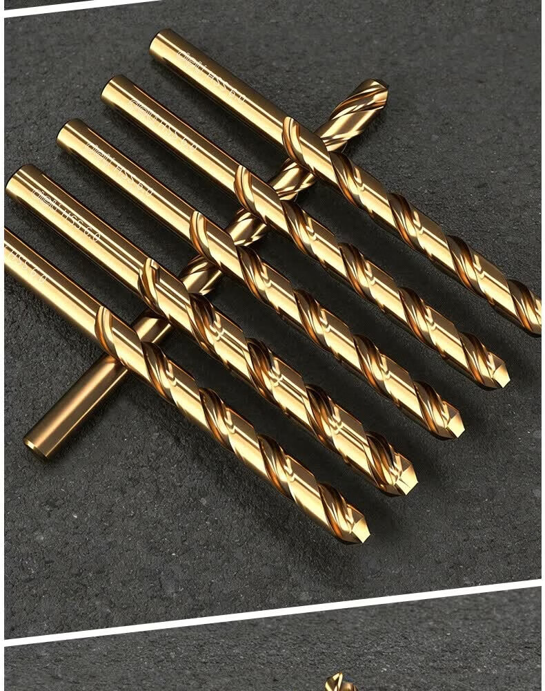 Deli 43 Twist Drill Industrial Grade Round Shank High Hardness Fast Drilling Stainless Steel Aluminum Alloy [3.2mm] 10 Pieces 20