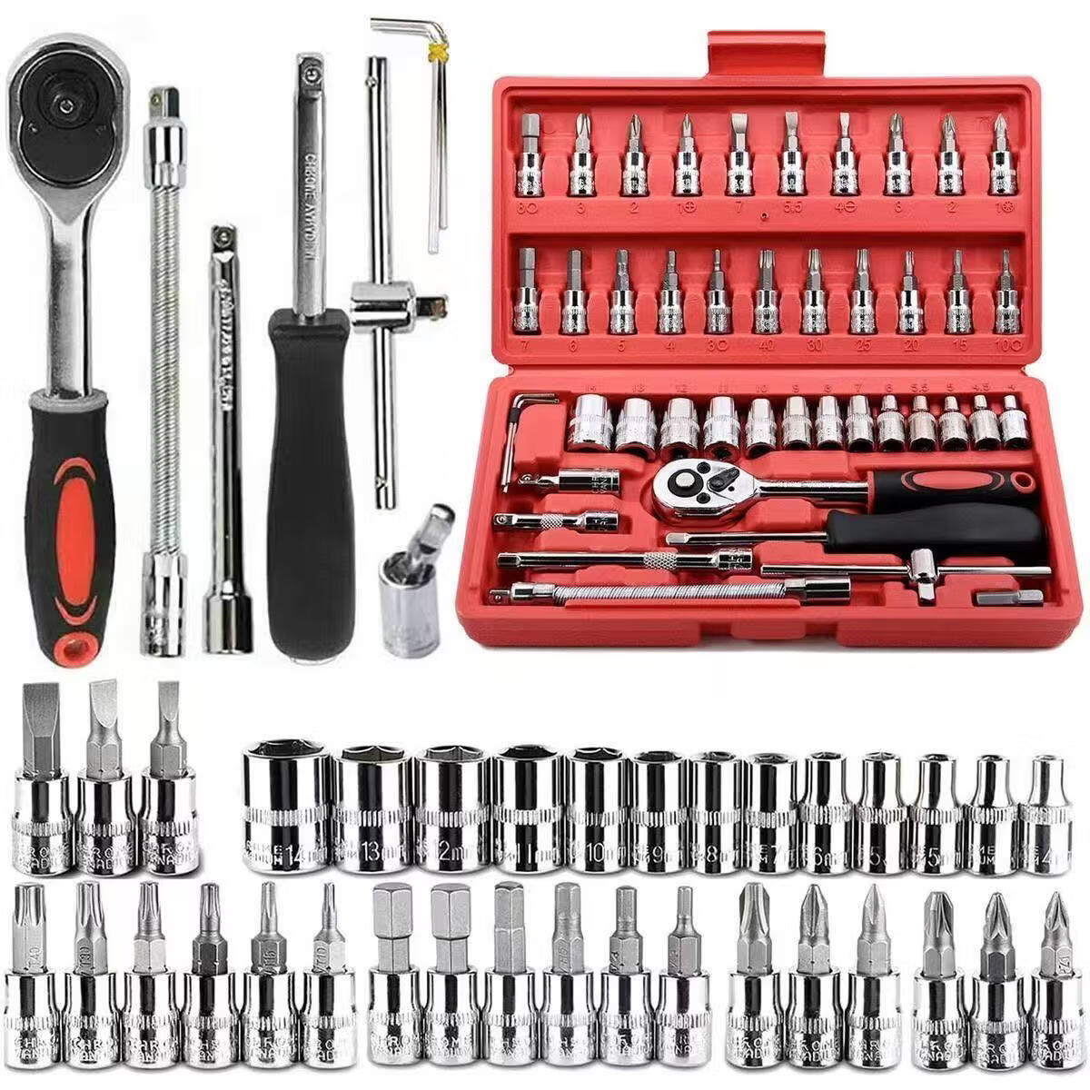 Haomai 78mm Long Black Socket 10-Piece Heavy-Duty Impact Wrench Hex Industrial Auto Repair Wrench Set HM-6007810 11