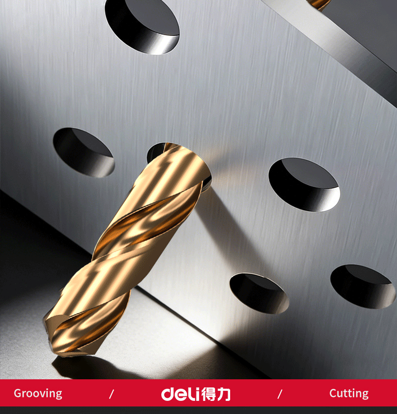 Deli 43 Twist Drill Industrial Grade Round Shank High Hardness Fast Drilling Stainless Steel Aluminum Alloy [14mm] 5 Pieces 7