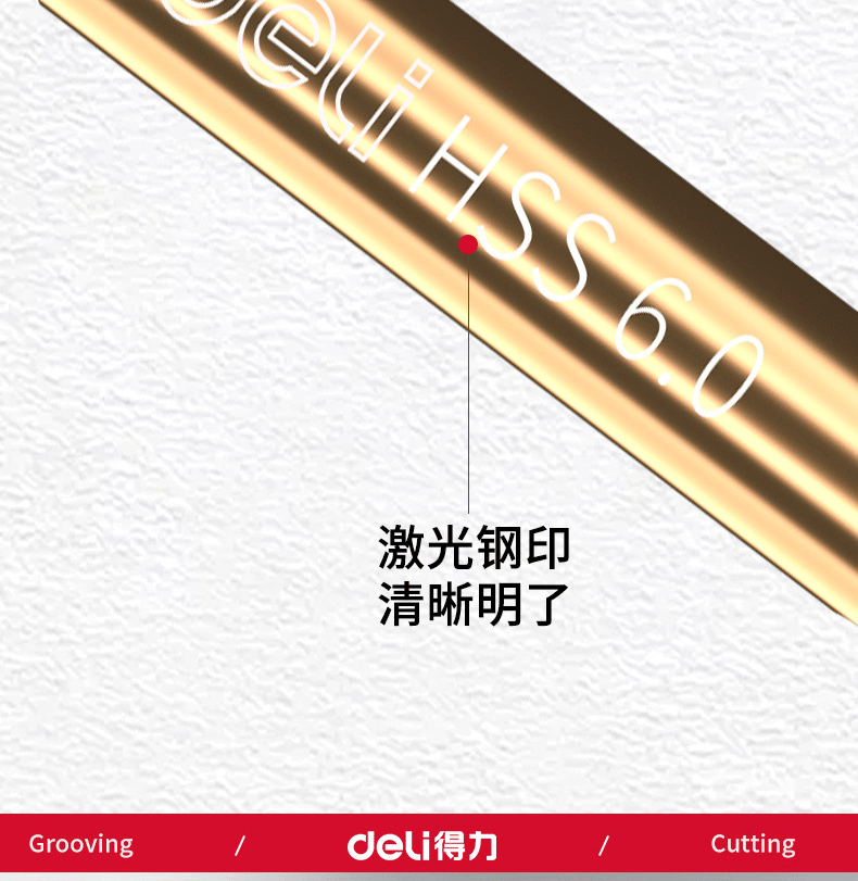 Deli 43 Twist Drill Industrial Grade Round Shank High Hardness Fast Drilling Stainless Steel Aluminum Alloy [14mm] 5 Pieces 12