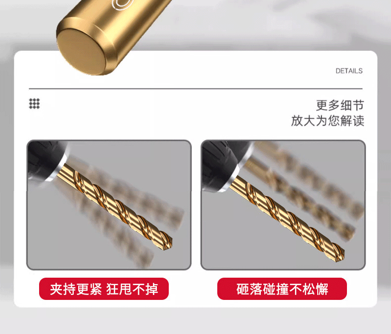 Deli 43 Twist Drill Industrial Grade Round Shank High Hardness Fast Drilling Stainless Steel Aluminum Alloy [14mm] 5 Pieces 17