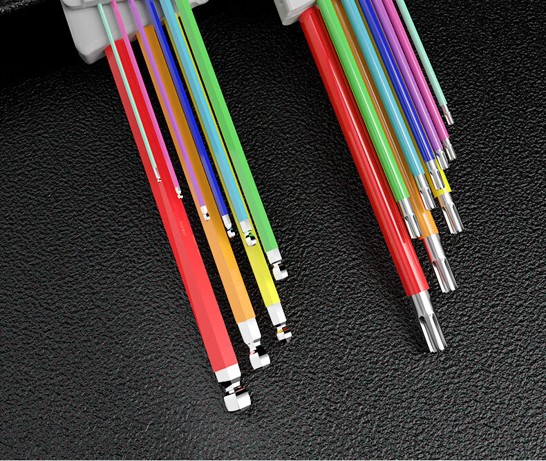 Oudis Hex Key Wrench Set Household Hex Ball Head Screwdriver Universal Tool Set Rainbow Box 9-Piece Set 2