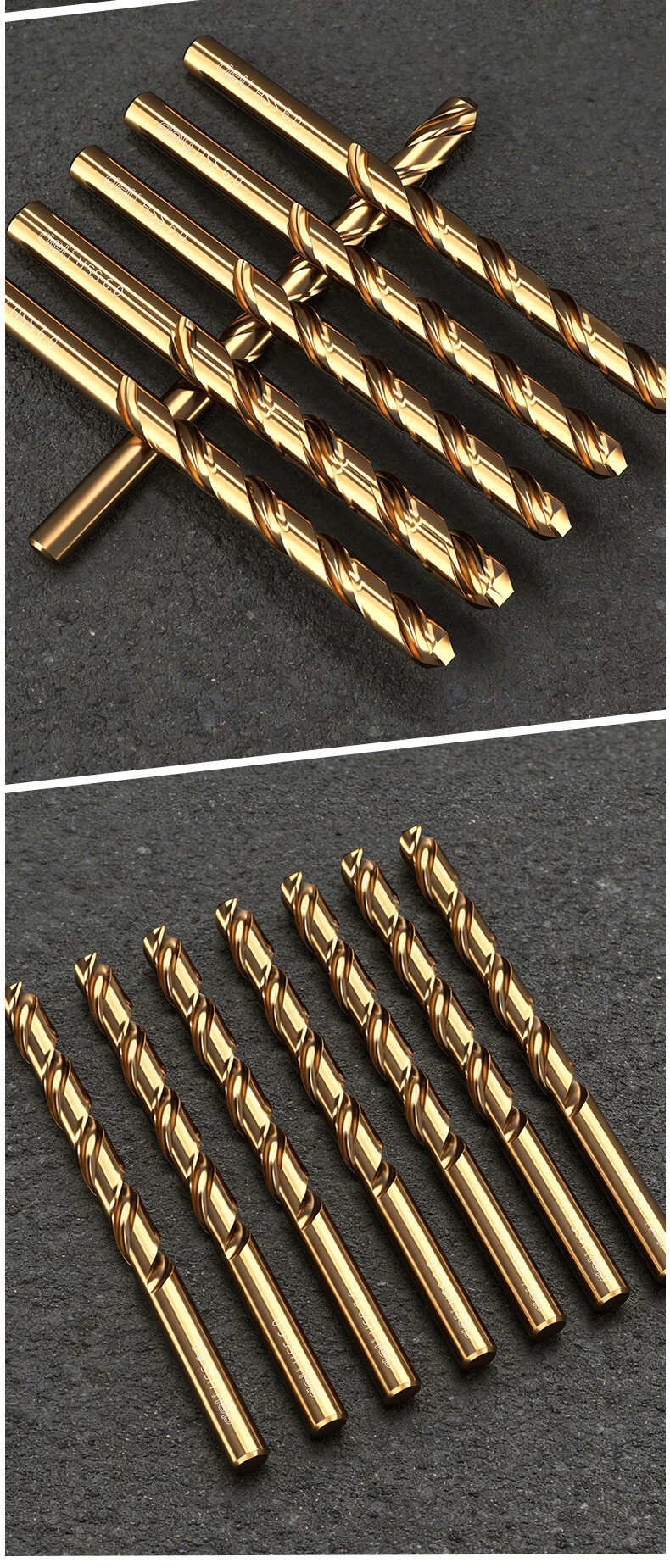 Deli 43 Twist Drill Industrial Grade Round Shank High Hardness Fast Drilling Stainless Steel Aluminum Alloy [2.5mm] 10pcs 12