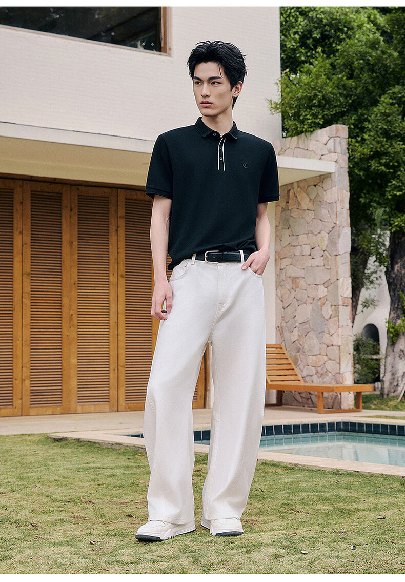 CABBEEN Pik Dazhu Cool Touch Polo Shirt Men Commuter Versatile 2026 Summer Breathable Short Sleeve Polo Shirt 27