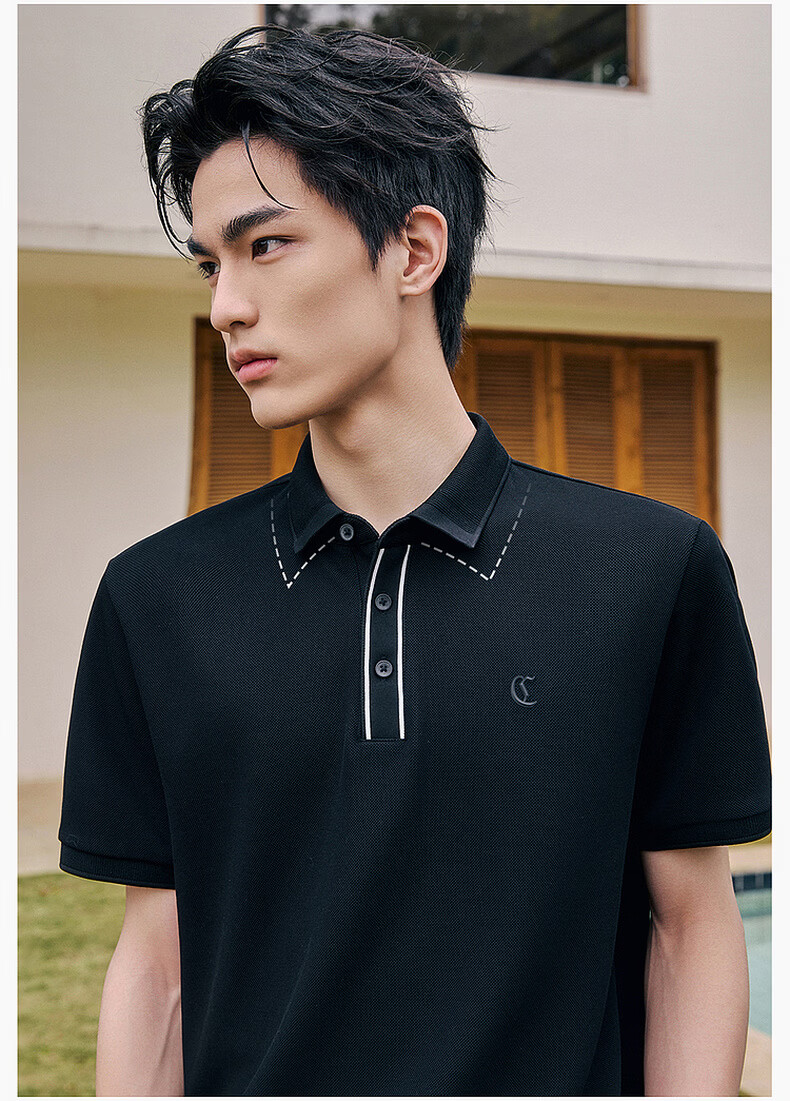CABBEEN Pik Dazhu Cool Touch Polo Shirt Men Commuter Versatile 2026 Summer Breathable Short Sleeve Polo Shirt 14