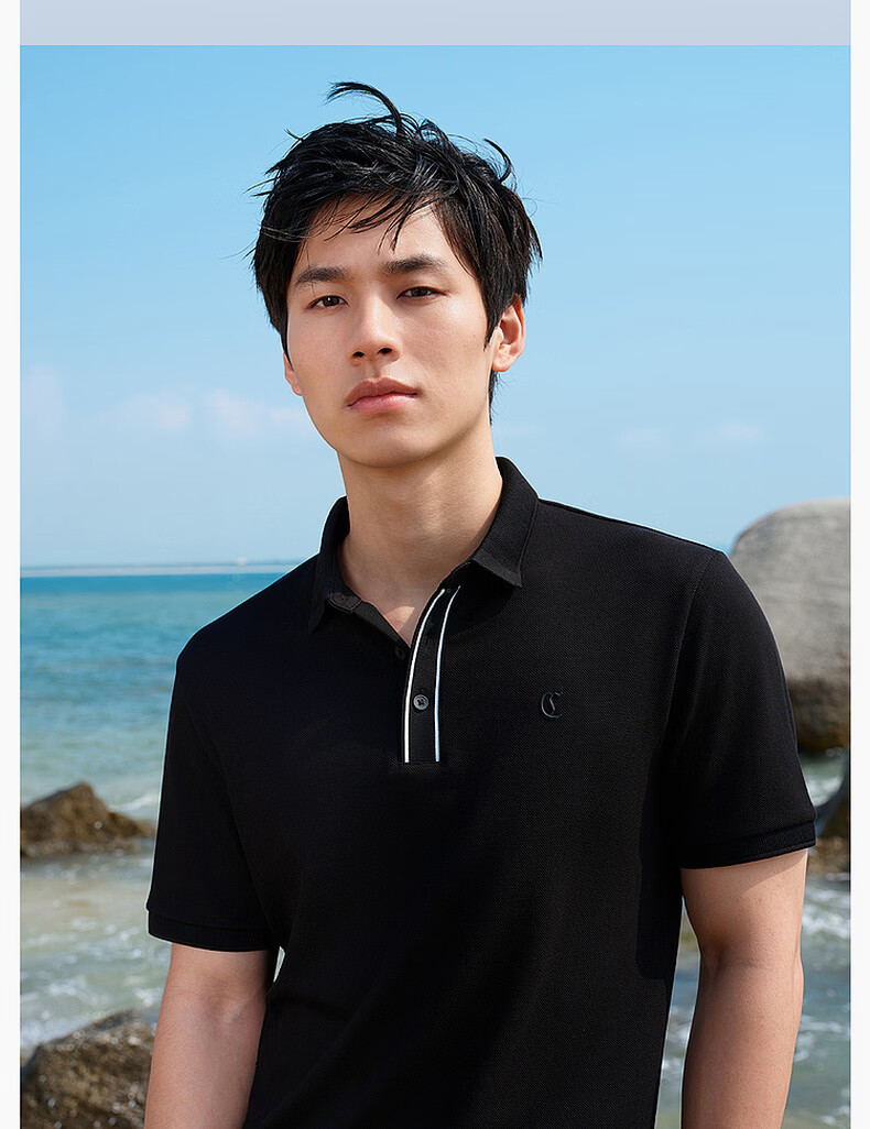 CABBEEN Pik Dazhu Cool Touch Polo Shirt Men Commuter Versatile 2026 Summer Breathable Short Sleeve Polo Shirt 7