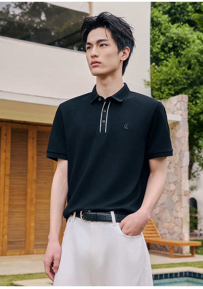 CABBEEN Pik Dazhu Cool Touch Polo Shirt Men Commuter Versatile 2026 Summer Breathable Short Sleeve Polo Shirt 26