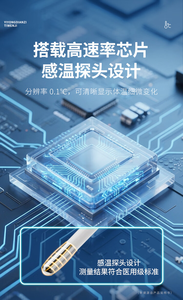 REDOZ 瑞多泽医用电子体温计温度计婴幼儿高精准腋下儿童家用成人老人快速测 【健康随行】RT-750浮光白 商品详情图 7