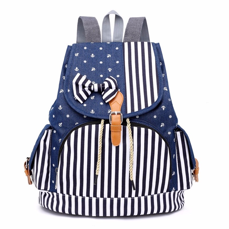 

Obstiné белый, Джинсовые рюкзаки Женщины Drawstring Bagpack