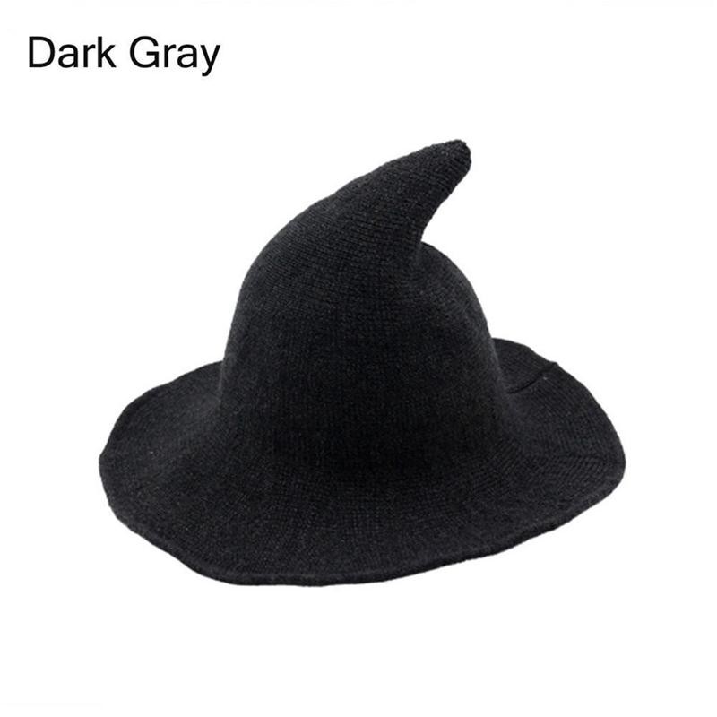 

Meihuid Серый Свободный размер, Hat Cap Wool Fashion Witch Sheep Вязание Женский Хэллоуин Вязание