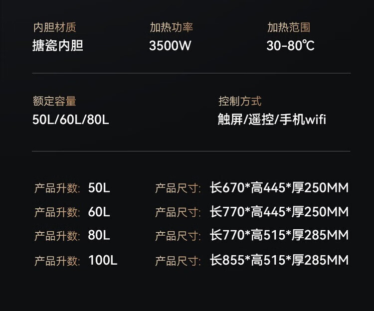 凯奇史密斯【免费上门安装】热水器电热出水断电卫生间扁桶双纤薄水器家用一级能效速热变频储水式60升纤薄扁桶双胆卫生间洗澡出水断电 50L 无暇玉白+3200W出水断电+WiFi智控详情图片43