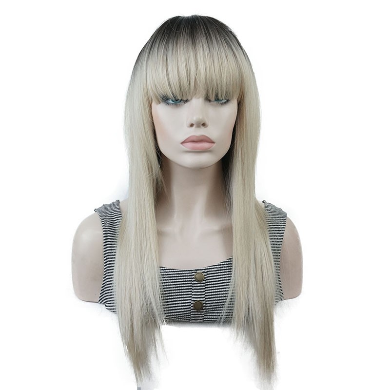 

StrongBeauty TT1654 Длинный, длинные омбре прямые парики двухцветные омбре парики длинные парики с аккуратными челки