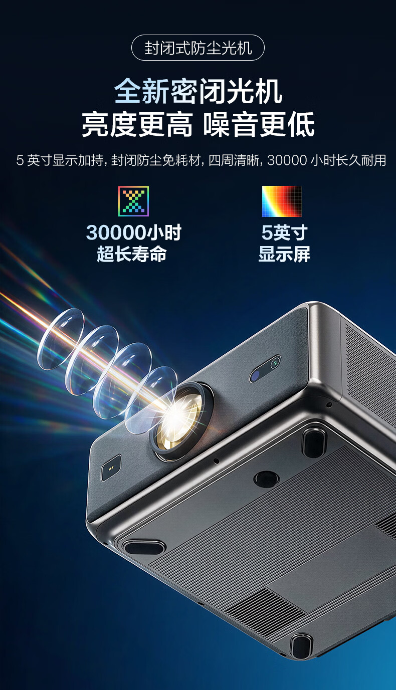 Leader海尔智能投影仪办公会议白墙自动对焦1080P高清4K解码卧室客厅家庭影院电视无线投屏2026新款白天 HP51B(4K超高清版)+专用五金三用安装支架 官方标配 商品详情图 8