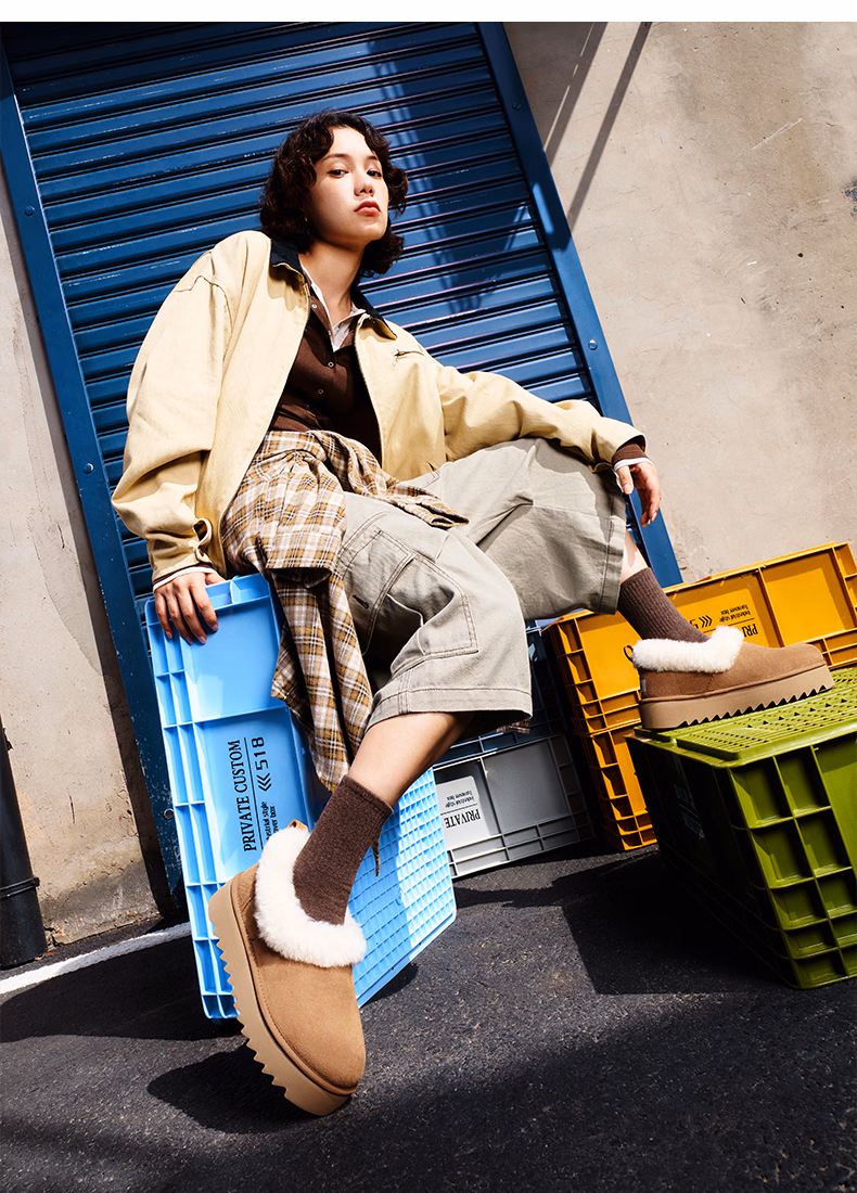 UGG 26年秋季款 女式懒人毛毛鞋 妮塔便鞋 厚底款 1166733 多重优惠折后￥669 两色可选