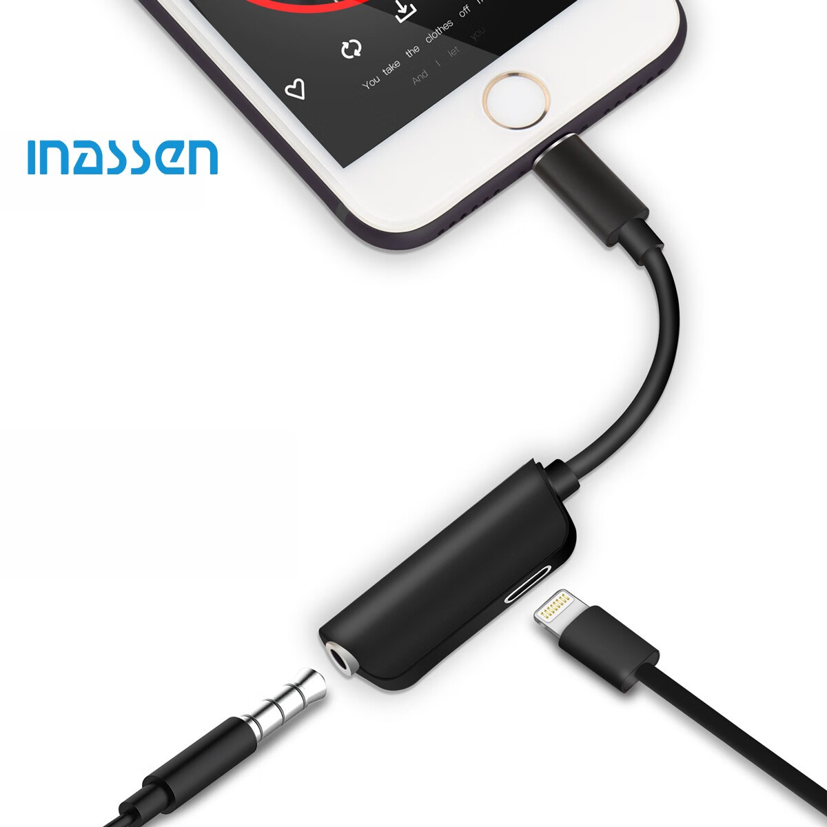 

iNassen черный, Apple iPhone 78 7Plus 8Plus iPad Lightning Headphone Audio Adapter iphoneX 10