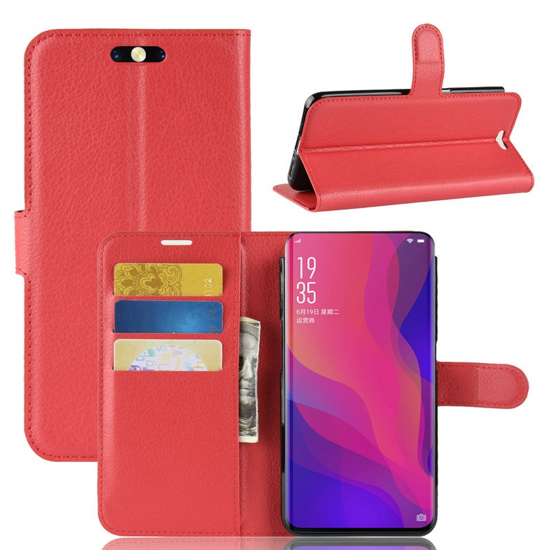 

WIERSS красный для Oppo Find X, Кошелек для телефона для Oppo Найти X PAFT00 PAFM00