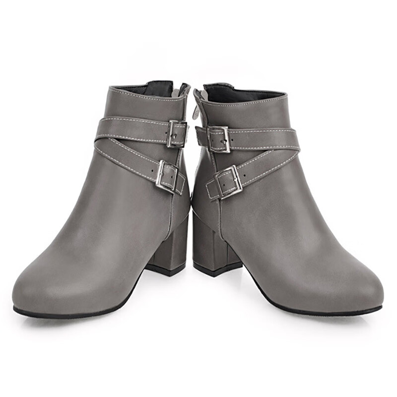 

IDIFU Серый 5,5, женщины ботильоны сапоги короткие сапоги для женщин середине пятки снег обувь по продажам простой