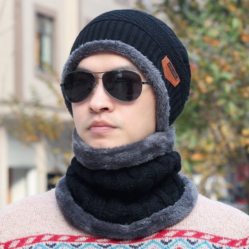 

Meihuid Black, Шарфы Neckerchief Hat Camp Wool Warm Winter Fleece Cap Ski Beanie Baggy