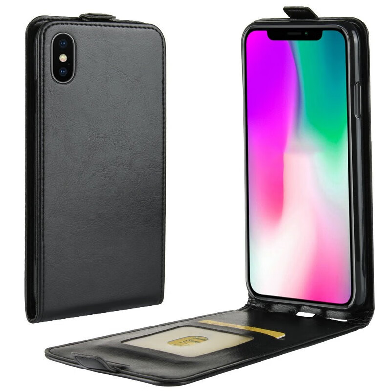 

WIERSS черный для iPhone  Max, для Apple iPhone XS Max Flip Leather Case