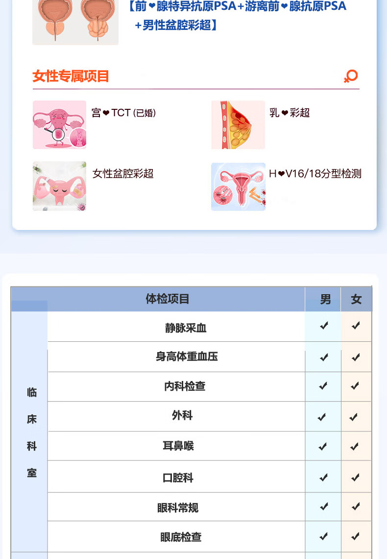 5，普惠躰檢 感恩父母陞級躰檢套餐 男女通用 中老年深度躰檢